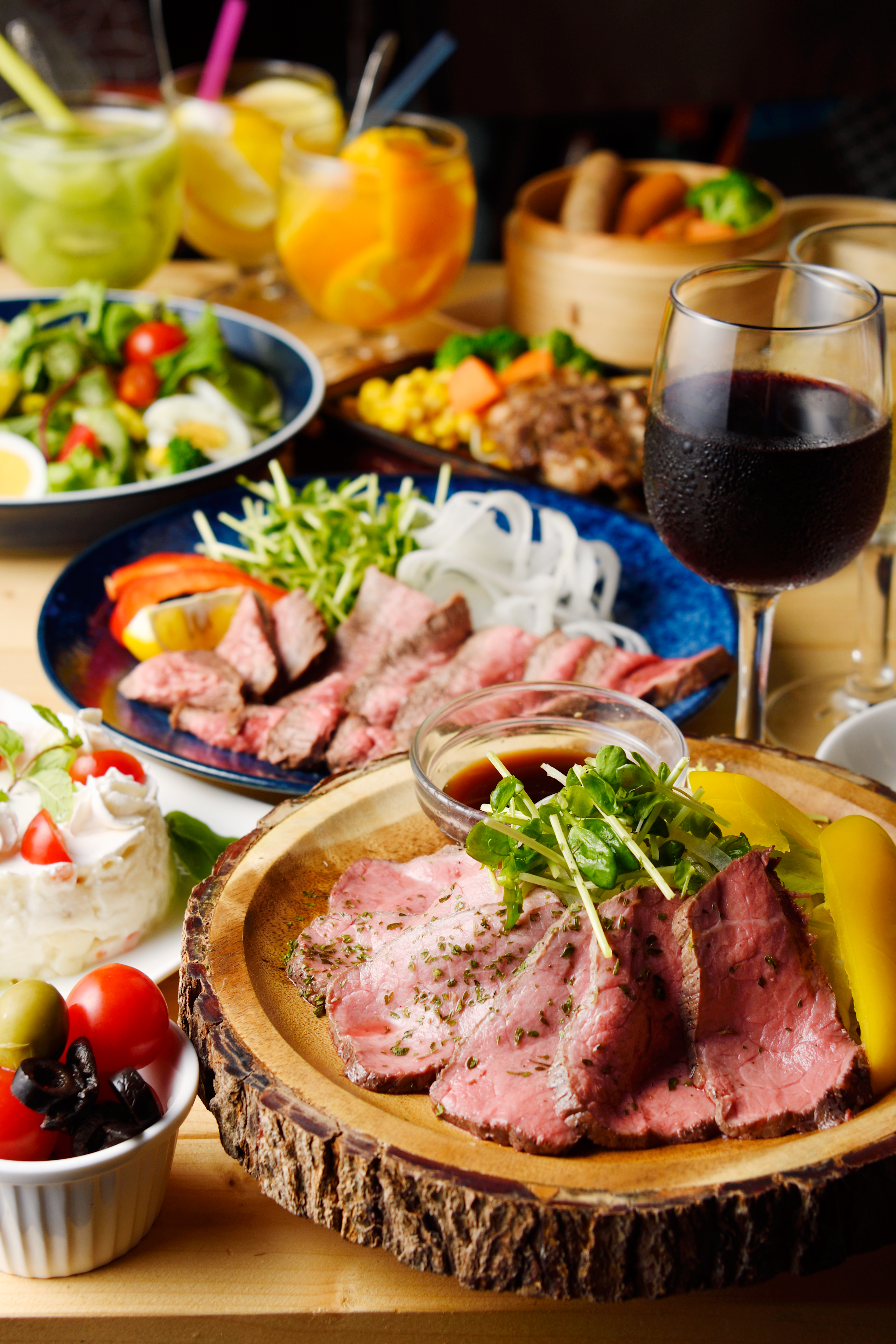 肉菜料理とワイン